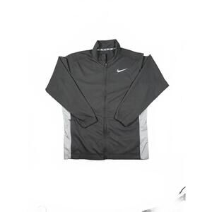 Nike Dri-Fit Men's Black and Gray Windbreaker Full Zip Jacket - Size Large
